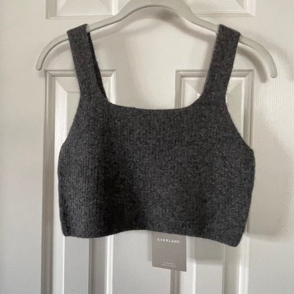 Everlane The Cozy Stretch Tank Top Heathered Charcoal Size Medium - Picture 1 of 7